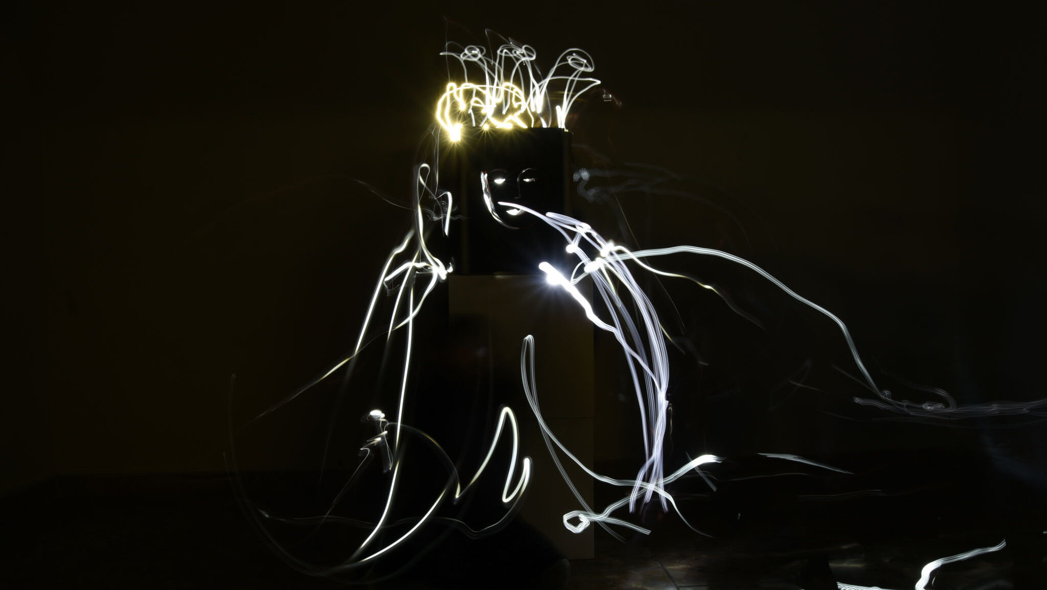 Drawing with light in gallery
